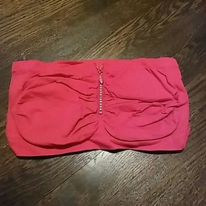 Hot pink tube bra
